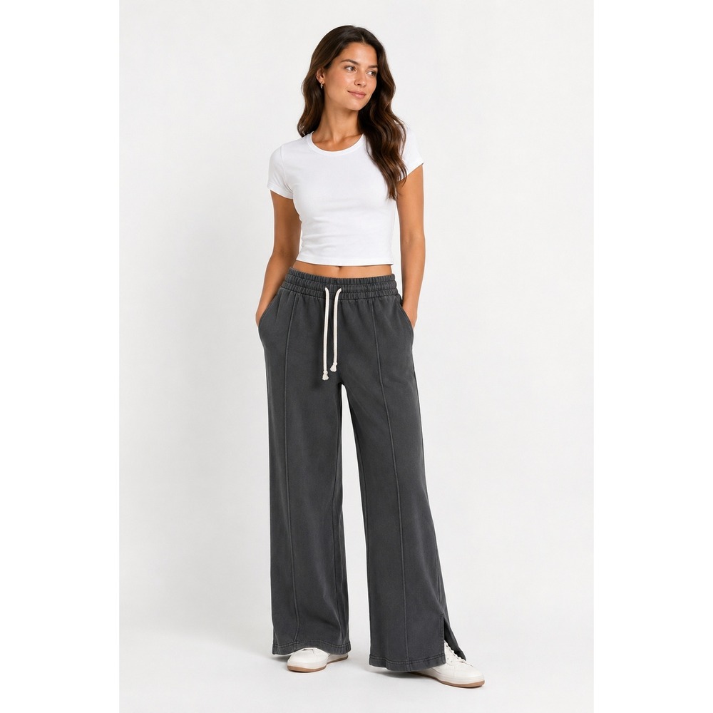Aerie Wide Leg Pintuck Sweatpants XXS Charcoal Grey Streetwear Loungewear